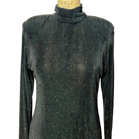 1980s bodycon dress in sparkly stretch fabric by Carol Anderson California - Picture 10 of 11